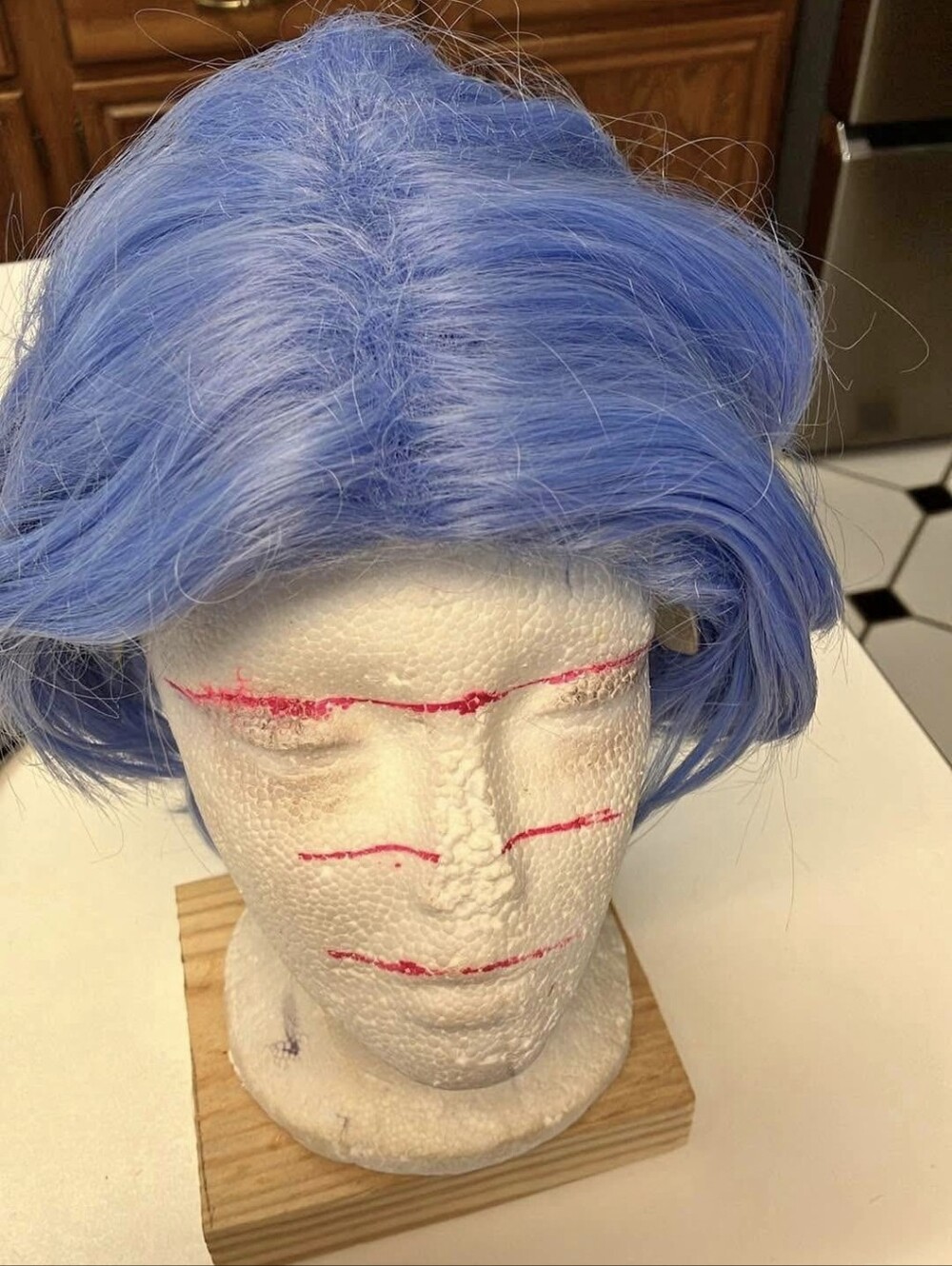 Blue Short Medium Male Wig - Vibrant Sky Blue - Langa Sk8 Cosplay